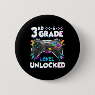 Badge Rond 5 Cm Niveau 3e année débloqué Retour à l'école Premier 