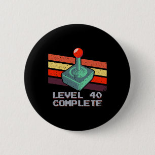 Badge Rond 5 Cm Niveau 40 Jeux vidéo de 40e anniversaire 1