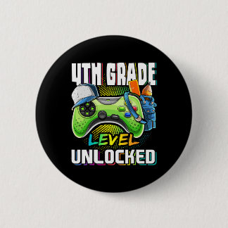 Badge Rond 5 Cm Niveau 4e jeu vidéo débloqué Ck retour à l'école B