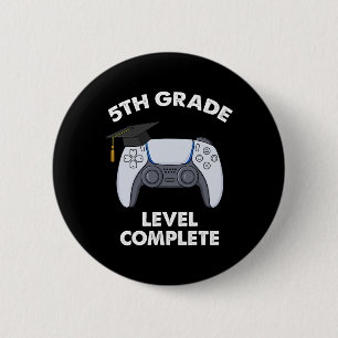 Badge Rond 5 Cm Niveau 5e année Complet Graduation Gamer Boys Sch