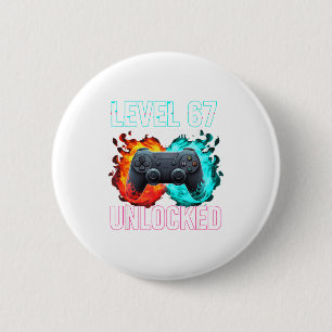 Badge Rond 5 Cm Niveau 67e Jours d'école débloqués Joueur Vidéo de