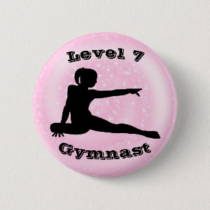 Badge Rond 5 Cm Niveau 7 Gymnaste - Bouton Girls Gymnastique