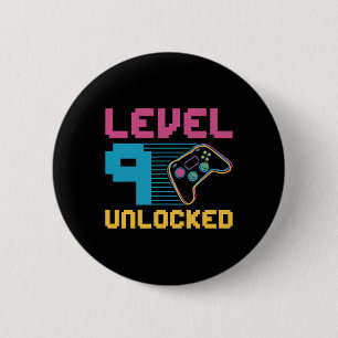 Badge Rond 5 Cm Niveau 9 Débloqué Anniversaire Gaming 1