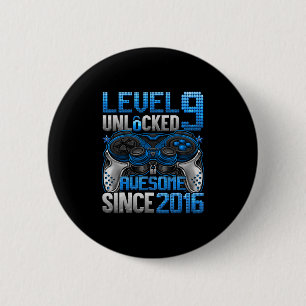 Badge Rond 5 Cm Niveau 9 Débloqué Cadeaux pour garçons de 9 ans po