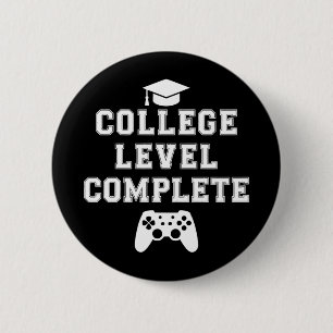 Badge Rond 5 Cm Niveau collégial Complet Graduation Gamer Jeu
