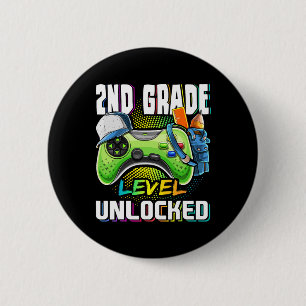 Badge Rond 5 Cm Niveau de classe débloqué Jeu vidéo Retour à l'éco