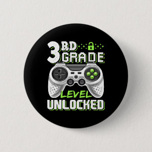 Badge Rond 5 Cm Niveau scolaire débloqué Jeu vidéo Retour à l'écol
