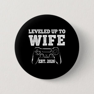 Badge Rond 5 Cm Niveau Supérieur Épouse 2026 Drôle Marié Joueur po