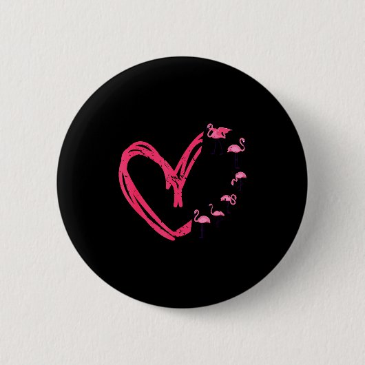Badge Rond 5 Cm Nk Animal Valentines Day Gift Flamingo (Devant)