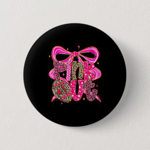 Badge Rond 5 Cm Nk contre le cancer du sein Football Coquette Bow