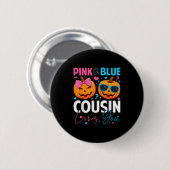 Badge Rond 5 Cm Nk Or Blue Cousin Loves You Pumpkin Halloween Gend (Devant & derrière)