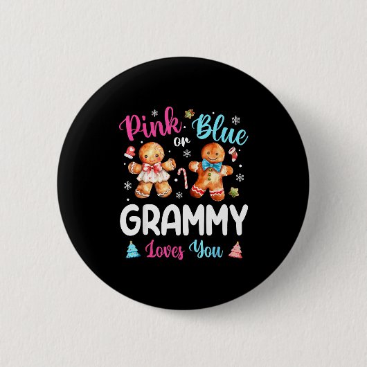 Badge Rond 5 Cm Nk Or Blue Grammy Loves You Gender Reveal Christma (Devant)