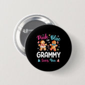 Badge Rond 5 Cm Nk Or Blue Grammy Loves You Gender Reveal Christma (Devant & derrière)