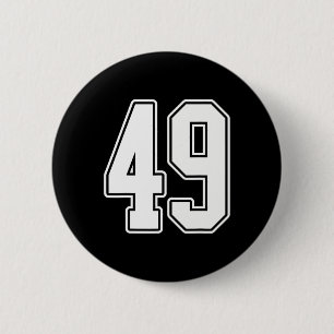 Badge Rond 5 Cm No 49 White Outline Numéro 49 Sports Fan Jersey St
