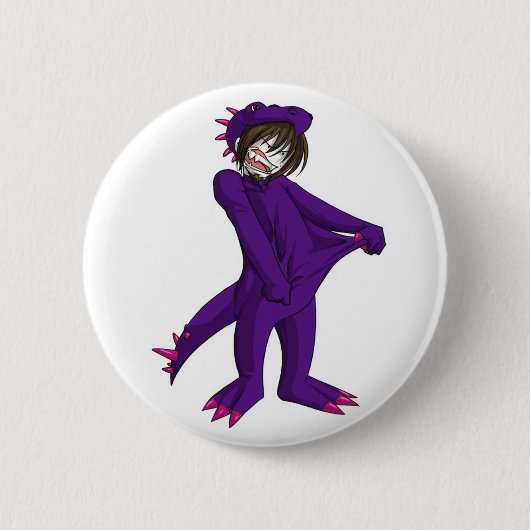 Badge Rond 5 Cm NO--aller-Dino (Devant)