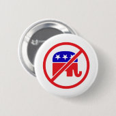 BADGE ROND 5 CM NO GOP - ANTI-ÉLÉPHANT RÉPUBLICAIN (Devant & derrière)