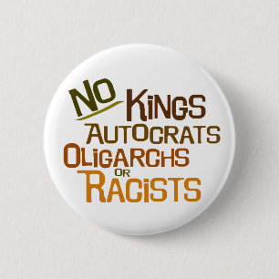 Badge Rond 5 Cm No Kings — Bouton Version Brown