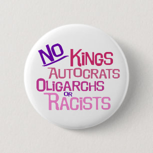 Badge Rond 5 Cm No Kings — Bouton Version rose