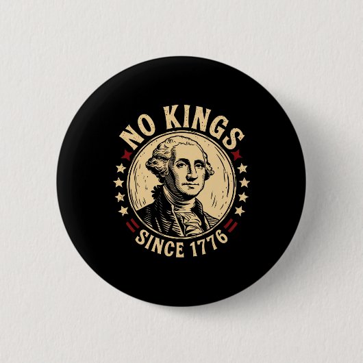 Badge Rond 5 Cm No Kings In America 1776 Save Democracy United Sta (Devant)