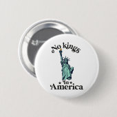 Badge Rond 5 Cm No Kings In America Flag Protest Save Democracy 2 (Devant & derrière)