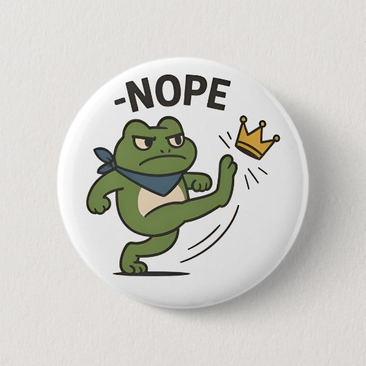 Badge Rond 5 Cm No Kings in America Frog No Kings Democracy (Devant)