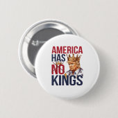 Badge Rond 5 Cm No Kings In America Funny America Has No King Poli (Devant & derrière)