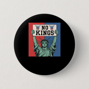 Badge Rond 5 Cm No Kings Style Patriotique Classique