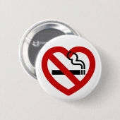 Badge Rond 5 Cm No Love For Smoking Sign (Devant & derrière)