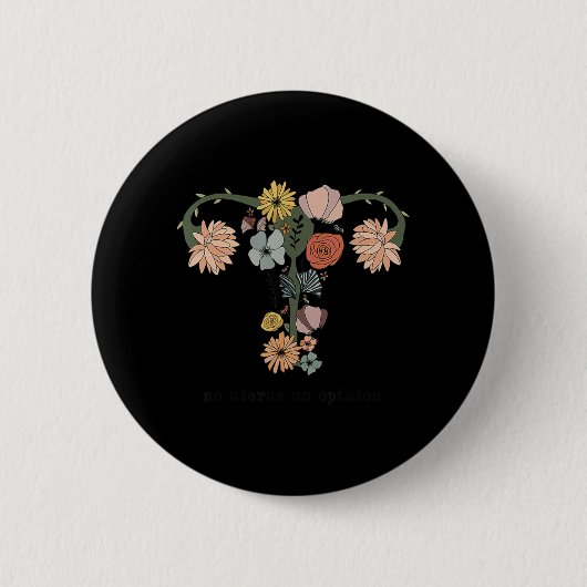 Badge Rond 5 Cm No Uterus No Opinion Feminist Pro Choice Women's R (Devant)