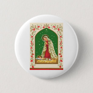 Badge Rond 5 Cm NOB165 Mary et bébé Jesus.tif