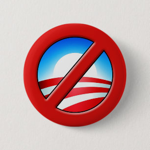 Badge Rond 5 Cm NOBAMA aucun Obama Anti-Obama