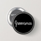 Badge Rond 5 Cm Noce de Groomsman de marié d'équipe (Devant & derrière)