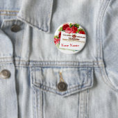 Badge Rond 5 Cm Noce nommée ou quelles de télégramme de roses (En situation)