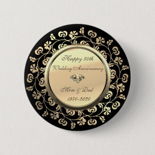 Badge Rond 5 Cm Noces de diamant : 50 ans de mariage Fleur diamant