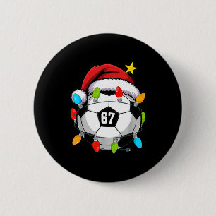 Badge Rond 5 Cm Noël 67 Mème Ballon de Football Chapeau de Père No