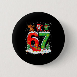 Badge Rond 5 Cm Noël 67 Six Sept Mème Gen Alpha Renne San