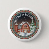 Badge Rond 5 Cm Noël à la ferme (Devant)