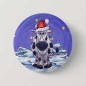 Badge Rond 5 Cm Noël à la vache (Devant)