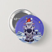Badge Rond 5 Cm Noël à la vache (Devant & derrière)