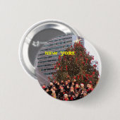BADGE ROND 5 CM NOËL À NEW YORK (Devant & derrière)