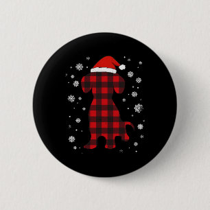 Badge Rond 5 Cm Noël Amoureux des chiens de Dachshund Santa Hat