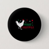 Badge Rond 5 Cm Noël au poulet (Devant)