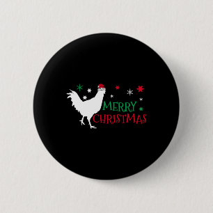 Badge Rond 5 Cm Noël au poulet