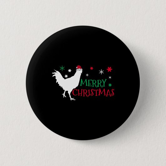 Badge Rond 5 Cm Noël au poulet (Devant)