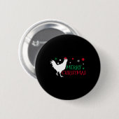 Badge Rond 5 Cm Noël au poulet (Devant & derrière)