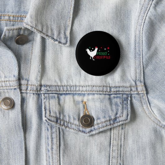 Badge Rond 5 Cm Noël au poulet (En situation)