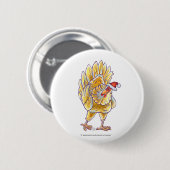 Badge Rond 5 Cm Noël au poulet (Devant & derrière)