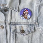 Badge Rond 5 Cm Noël au Tigre (En situation)