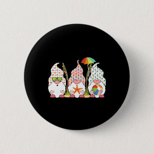 Badge Rond 5 Cm Noël aux nains en juillet Plage tropicale d'été fr