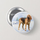 Badge Rond 5 Cm Noel Bloodhound (Devant & derrière)